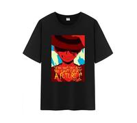 Unisex Japanese Anime Cotton T-Shirt,Going Merry's Member Graphic Luffy Pattern Short Sleeve Tee Shirt