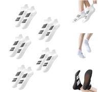Unisex Low-Cut No-Show Sports Socks,Ankle Short Anti-Slid Athletic Running Socks,Thickened Wear-resistant Breathable Sock (5 White-Large)