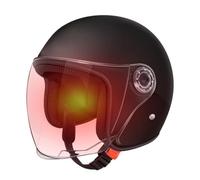 Unisex Motorcycle Half Helmet - Breathable Scooter Helmet with Visor | Multi-Layer ABS Shell Protection, Integrated Clear Sun Visor, Breathable Cushioning & Lightweight Four-Season Comfort