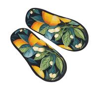 Unisex Pantoufles Hommes Feuilles Le-Mon aquarelle Fleur tropicale Chaussures Classiques Chaussons Homme pour Hiver Femme Adulte M