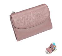Unisex Pebble Leather Wallet, Small Full Grain Coin Purse, Small Leather Wallets, with Credit Card Holder, Cash Slot, Unisex Clutch Bags (F)