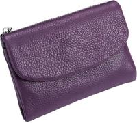 Unisex Pebble Leather Wallet, Small Wallets for Women, Women's Genuine Leather Coin Purse with Credit Card Holder, Small Compact Bifold Pocket Purse Multicolor, for Men & Women (Light purple)