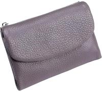 Unisex Pebble Leather Wallet, Small Wallets for Women, Women's Genuine Leather Coin Purse with Credit Card Holder, Small Compact Bifold Pocket Purse Multicolor, for Men & Women (Taro purple)