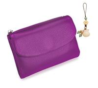 Unisex Pebble Leather Wallet, Small Wallets Woman with RFID Blocking, Full Grain Leather Purse with Coin Holder, Credit Card Slots & Zippered Pockets, Natural Stone Texture, Multicolor (19PC)
