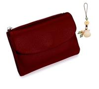 Unisex Pebble Leather Wallet, Small Wallets Woman with RFID Blocking, Full Grain Leather Purse with Coin Holder, Credit Card Slots & Zippered Pockets, Natural Stone Texture, Multicolor (6PC)