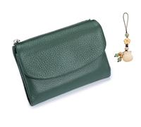Unisex Pebble Leather Wallet, Small Wallets Woman with RFID Blocking, Full Grain Leather Purse with Coin Holder, Credit Card Slots & Zippered Pockets, Natural Stone Texture, Multicolor (15PC)