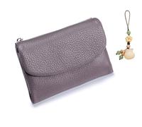 Unisex Pebble Leather Wallet, Small Wallets Woman with RFID Blocking, Full Grain Leather Purse with Coin Holder, Credit Card Slots & Zippered Pockets, Natural Stone Texture, Multicolor (9PC)