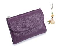 Unisex Pebble Leather Wallet, Small Wallets Woman with RFID Blocking, Full Grain Leather Purse with Coin Holder, Credit Card Slots & Zippered Pockets, Natural Stone Texture, Multicolor (24PC)