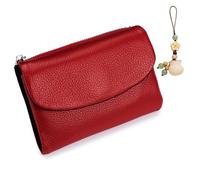 Unisex Pebble Leather Wallet, Small Wallets Woman with RFID Blocking, Full Grain Leather Purse with Coin Holder, Credit Card Slots & Zippered Pockets, Natural Stone Texture, Multicolor (5PC)