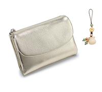 Unisex Pebble Leather Wallet, Small Wallets Woman with RFID Blocking, Full Grain Leather Purse with Coin Holder, Credit Card Slots & Zippered Pockets, Natural Stone Texture, Multicolor (13PC)