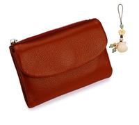 Unisex Pebble Leather Wallet, Small Wallets Woman with RFID Blocking, Full Grain Leather Purse with Coin Holder, Credit Card Slots & Zippered Pockets, Natural Stone Texture, Multicolor (7PC)