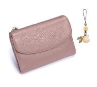 Unisex Pebble Leather Wallet, Small Wallets Woman with RFID Blocking, Full Grain Leather Purse with Coin Holder, Credit Card Slots & Zippered Pockets, Natural Stone Texture, Multicolor (23PC)