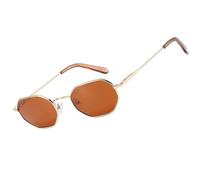 Unisex Polarized Hippie Metal Frame Retro Rectangular UV400 Goggles Driving Sunglasses(002)