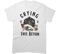 Unisex Shirt RPG Tee Critical Cool Failure Birthday Crying is A Free Action Natural One D20 Dice Gift T-Shirt for Mothers Fathers Day Manches Courtes(X-Large)