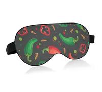 Unisex Sleep Eye Mask Vegan Peppers Red Green Chili Night Masque de sommeil Confortable Eye Sleep Shade Cover