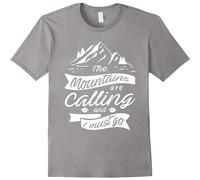 Unisex T-Shirt Men's The Mountains are Calling and I Must Go Funny Campers T Camping Slate Black S