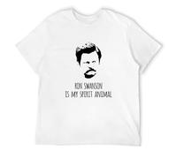 Unisex T-Shirt Ron Swanson is My Spirit Animal Ron Swanson,Men's Black 3XL