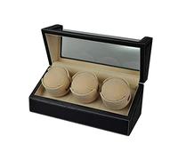 Unisex Watch Winder and Jewelry Watch Winder for 3 Automatic Independently Controlled Settings, PU Leather, Soft Watches Pi