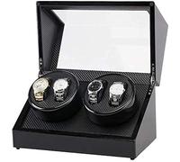 Unisex Watch Winder Black Winder Shake Table Device Automatic Winding Double Head Watch Motor Box 4+0 Electric Shaker
