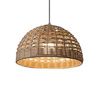 Unisex Watch Winder Bohemian Pendant Light Boho Chandelier Semicircle Wicker Rattan Hanging Lamp Kitchen Woven Hanging Pendant Light Southeast Asia Style Ceiling Lamp Shade Kit for Bedroom, Living