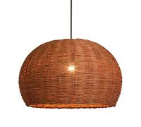 Unisex Watch Winder Bohemian Pendant Light Retro Style Chandelier Adjustable Boho Pendant Light Kitchen Island Dome Large Lampshade Farmhouse Hanging Lighting Rattan Basket Pendant Weave Lamp for