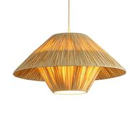 Unisex Watch Winder Bohemian Pendant Light Straw Weaving Pendant Light Fixture in Boho Style Kitchen Island Ceiling Chandeliers Light Rustic Woven Pendant Light Industrial Ceiling Lamp Shade for