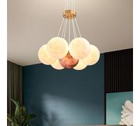 Unisex Watch Winder Chandelier 7 Milk White Round Cluster Bubble Chandelier 3D Printed Moon Planet Chandelier,Chandelier