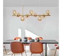 Unisex Watch Winder Chandelier 9 Light Glass Globe Chandelier Mid Century Sputnik Pendant Lighting for Kitchen Island and Dining Room Contemporary LED Ceiling Pendant Light Fixture 33x9inch