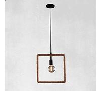 Unisex Watch Winder Chandelier, Braided Rope Natural Lampshade Loft Ceiling Pendant Light Industrial Retro Handmade Hemp Rope Adjustable Chandelier for Home Pub Tree House 's Chandeliers(C)