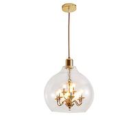 Unisex Watch Winder Chandelier Chandelier, Gold Pendant Light Clear Glass Pendant Lamp Multi-Head G9 Light Source, Adjustable Hanging Satin Metal Lighting Fixture for Kitchen Island, Over Sink and
