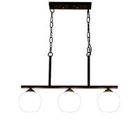 Unisex Watch Winder Chandelier Chandelier, Industrial 3 Lights Island Light Pendant Lights with Globe Glass Shade in Nordical Style 28''W Hanging Lamp Ceiling Lights for Indoor Bar Cafe Warehouse