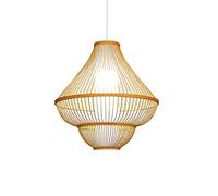 Unisex Watch Winder Chandelier Chandelier, Multilayer Woven Rattan Hanging Lamp, Ceiling Bamboo Pendant Light, Retro Lighting Fixture for Bar and Club Decorat, Adjustable Height