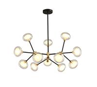 Unisex Watch Winder Chandelier Chandelier, Nordic Copper LED Chandelier Bedroom Amber Glass Ceiling Chandelier Lighting Gold Ceiling Lights LED(21 Light D H70cm;)