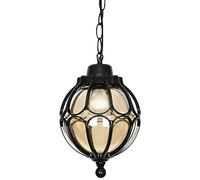 Unisex Watch Winder Chandelier Chandelier, Retro Round Chandelier Outdoor Waterproof Glass Hanging Light Restaurant Bar Cafe Loft Balcony Villa Pavill Garden Hanging Lamp(Black,43.5 * 28cm)