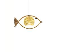 Unisex Watch Winder Chandelier Chandelier, Small Fish Shape Bird's Nest Bamboo Woven Chandelier Study Room Living Room Dining Room Decorat Pendant Light Creative Personality Special Shape Rattan