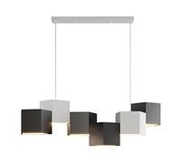 Unisex Watch Winder Chandelier Dimmable LED Pendant Light Fixture for Dining Room Office Living Room Contemporary Geometric Chandelier with 6 Lights in Black and White 80x42x70cm