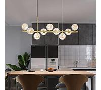 Unisex Watch Winder Chandelier Gold Star LED Ceiling Light Fixture for Dining Room and Living Room Contemporary Glass Globe Chandelier for Kitchen Island 33inch