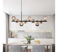 Unisex Watch Winder Chandelier Mid Century Sputnik Pendant Lighting with 9 Glass Globe Lights Ideal for Kitchen Island and Dining Room Contemporary LED Ceiling Pendant Light for Living Room 33x9inch