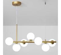 Unisex Watch Winder Chandelier Milky White Globe Pendant Light, G9/ Gold Farmhouse Linear Chandelier, 6/7-Light Mid Century Vintage Rectangle Chandelier, Kitchen Island Lighting for Dining Room Cafe