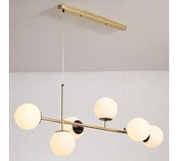 Unisex Watch Winder Chandelier Milky White Globe Pendant Light, G9/ Gold Farmhouse Linear Chandelier, 6/7-Light Mid Century Vintage Rectangle Chandelier, Kitchen Island Lighting for Dining Room Cafe