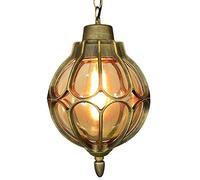Unisex Watch Winder Chandelier, Retro Round Chandelier Outdoor Waterproof Glass Hanging Light Restaurant Bar Cafe Loft Balcony Villa Pavill Garden Hanging Lamp(Antique Copper,38.5 * 22.5cm)
