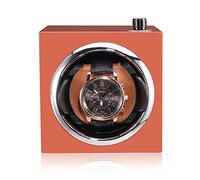 Unisex Watch Winder Classic Automatic Mechanical Motor Shaker Red Orange Black Single Winding Device Watch Holder Display Jewelry Storage Box Quiet and Well Operated