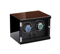 Unisex Watch Winder Double Winder for Automatic Watches Soft Leather Adjustable Watch Pillow Silent Motor 5 Gear Adjustment