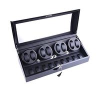 Unisex Watch Winder Festival Motor Quad Automatic Watch Winder Display Box Case 8+9 Storage