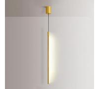 Unisex Watch Winder Gold Linear Pendant Lights Kitchen Island Minimalist Long Strip LED Pendant Light High Ceiling Chandelier Compatible with Foyer Staircase Entryway Bedroom Office Living Room