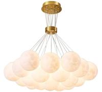Unisex Watch Winder Home Decor Cream Round Cluster Bubble Chandelier Planet Light Living Room Magic Beans Bubble Pendant Light 3D Print Moon Planet Chandelier Nordic Large Chandelier for Gilrs Bedr