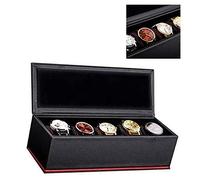 Unisex Watch Winder Shaker Fiber Display Case Watch Box 5 Slot Carbon for Men and Women Watches