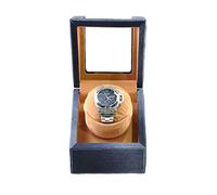 Unisex Watch Winder Single Denim Art Watches Automatic Watch Winder Deluxe Silent Motor Wood Box 4 Modes Rotation Winders-13×13×15.5CM