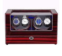Unisex Watch Winder Winders for 4 Watches,Self Winding Mechanical Watch Box with Quiet Motor,Blue LED Light