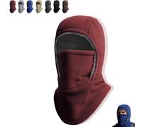 Unisex Windproof & Warm Balaclava - Thickened One-Piece Winter Hood Face Mask with Fleece Lining for Skiing & Outdoor Sports (Red,Taille Unique)